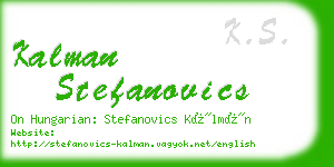 kalman stefanovics business card